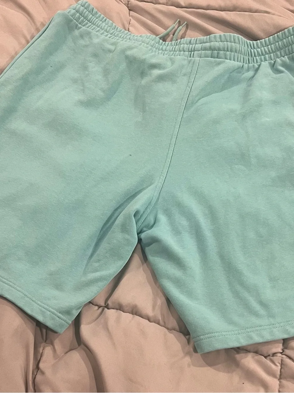 adidas Men's XXL Mint Green Athletic Shortsu with Navy Stripes